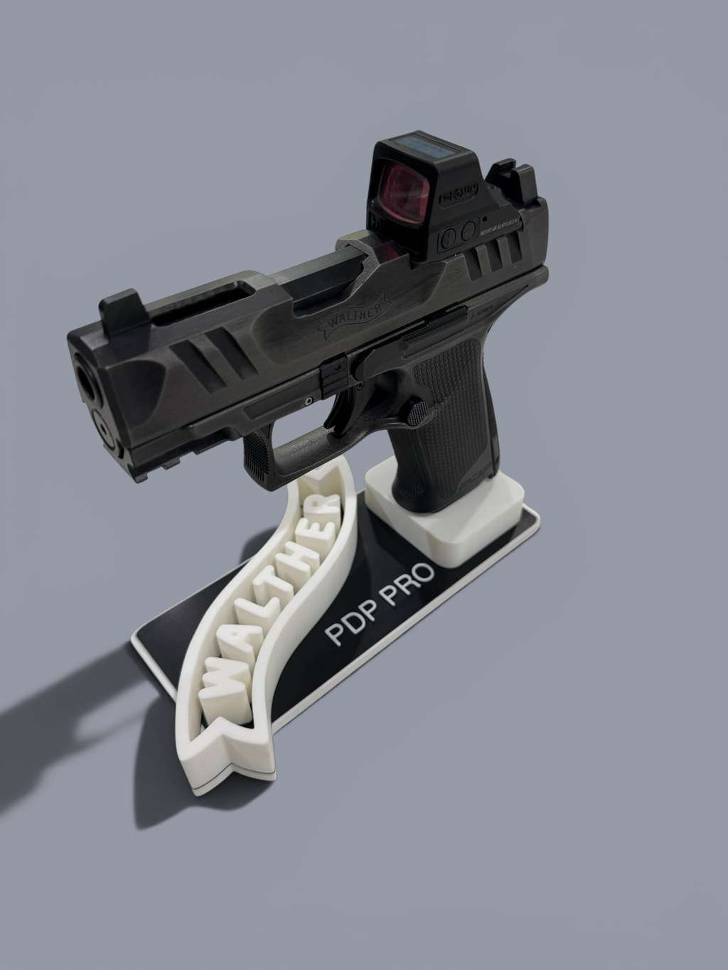 Custom Pistol Display Stand – Personalized with Your Logo, Name & Custom Colors Raised Logo
