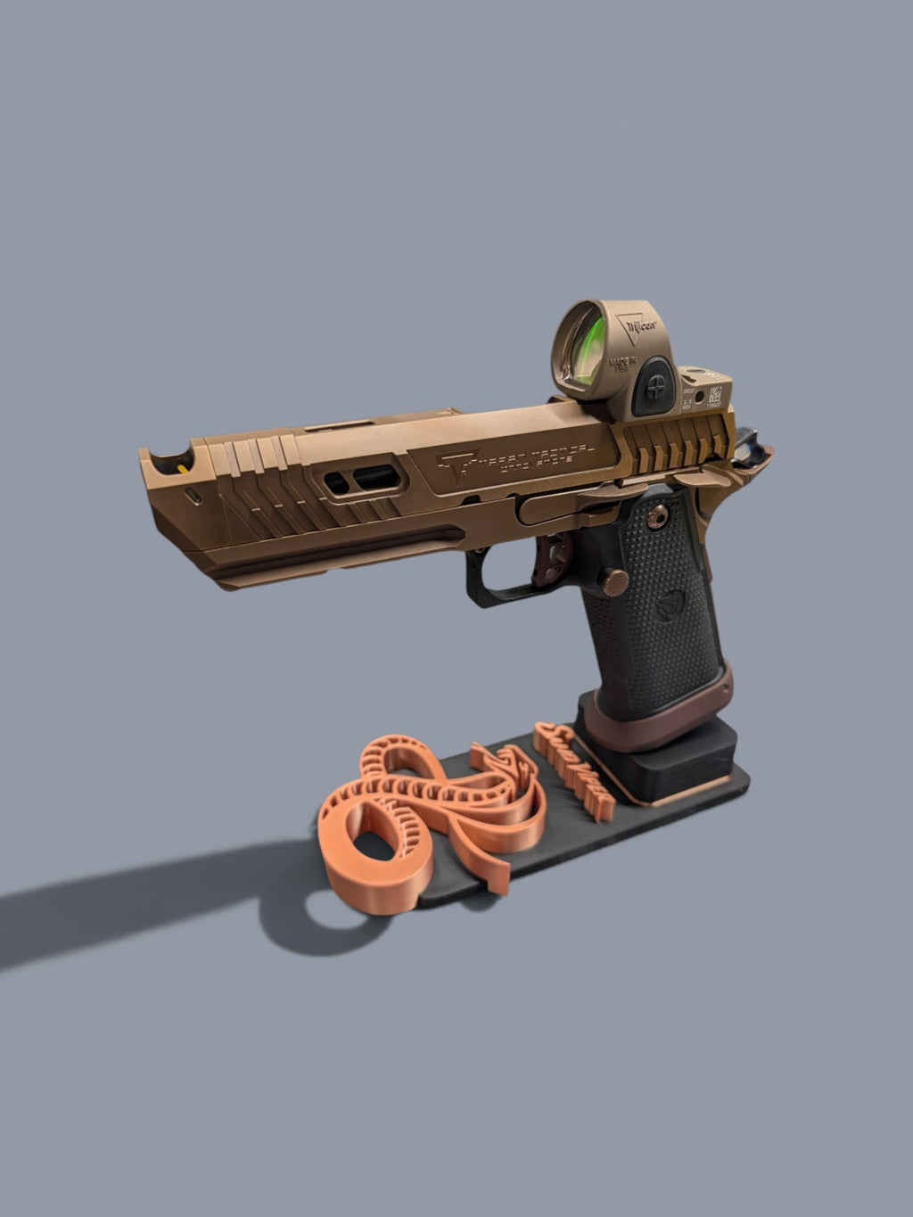 Custom Pistol Display Stand – Personalized with Your Logo, Name & Custom Colors Raised Logo